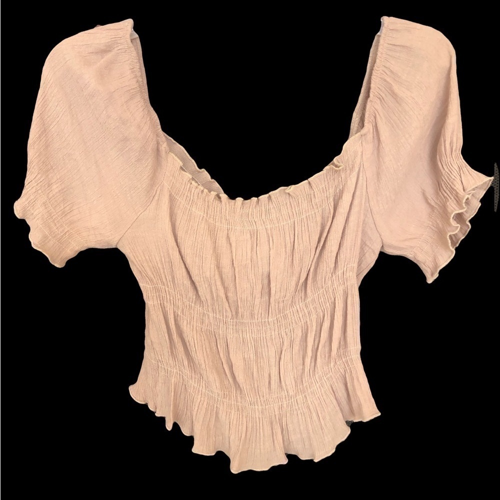 Tan/beige crop top; Timing; Juniors Small